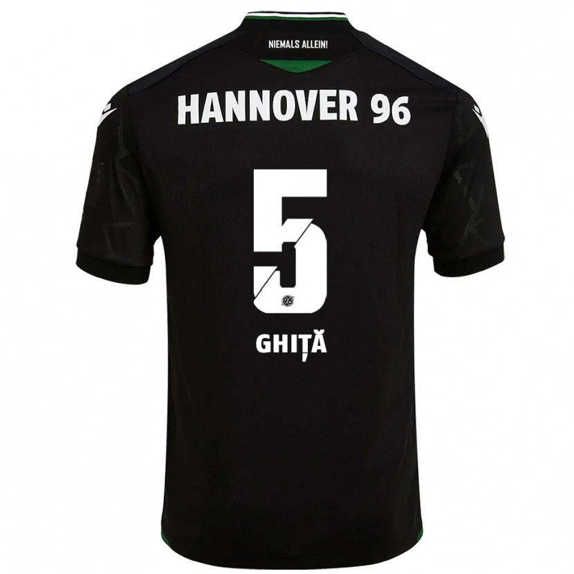 Danxen Barn Virgil Ghiță #5 Svart Grønn Bortetrøye Drakt Trøye 2025/26 Skjorter T-Skjorte