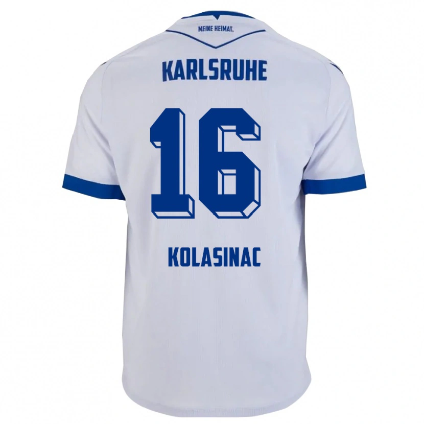 Danxen Barn Ajdin Kolasinac #16 Hvit Blå Bortetrøye Drakt Trøye 2025/26 Skjorter T-Skjorte