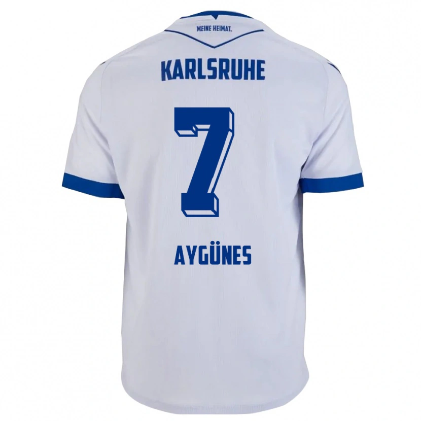 Danxen Barn Efekan Aygünes #7 Hvit Blå Bortetrøye Drakt Trøye 2025/26 Skjorter T-Skjorte