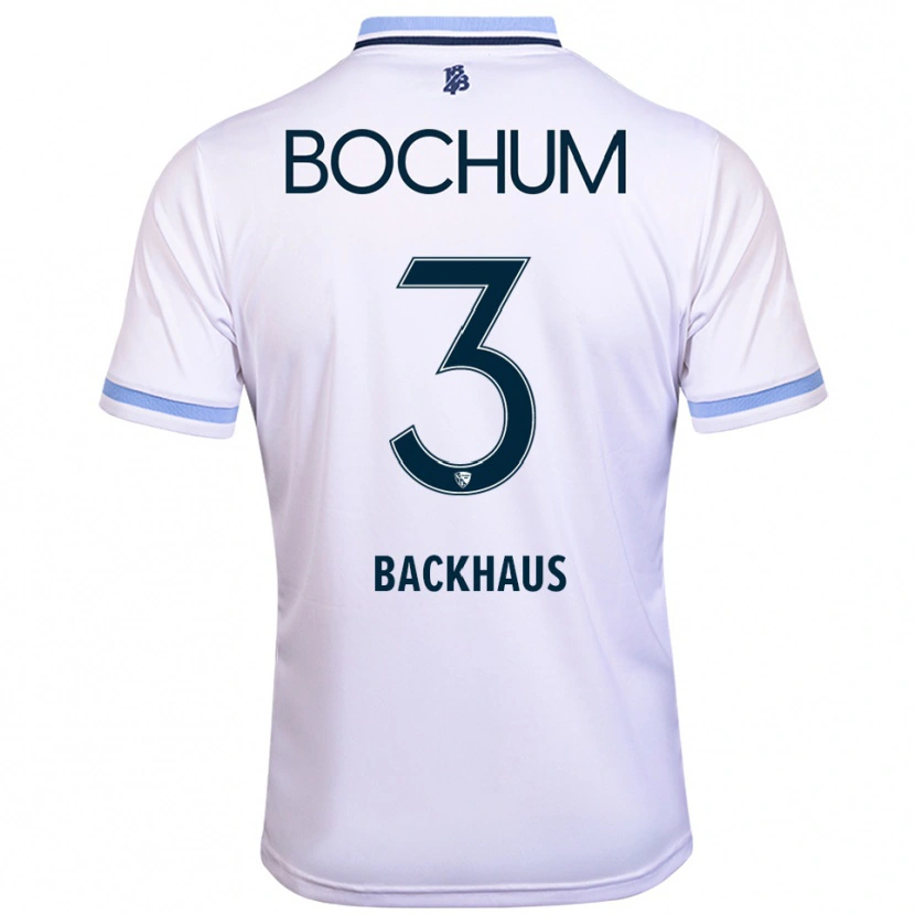 Danxen Barn Lina Backhaus #3 Hvit Himmelsblå Bortetrøye Drakt Trøye 2025/26 Skjorter T-Skjorte