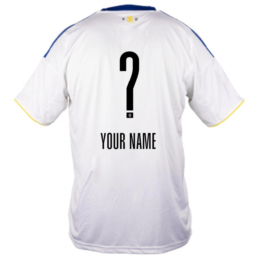 Danxen Barn Navnet Ditt #0 Hvit Blå Gul Bortetrøye Drakt Trøye 2025/26 Skjorter T-Skjorte