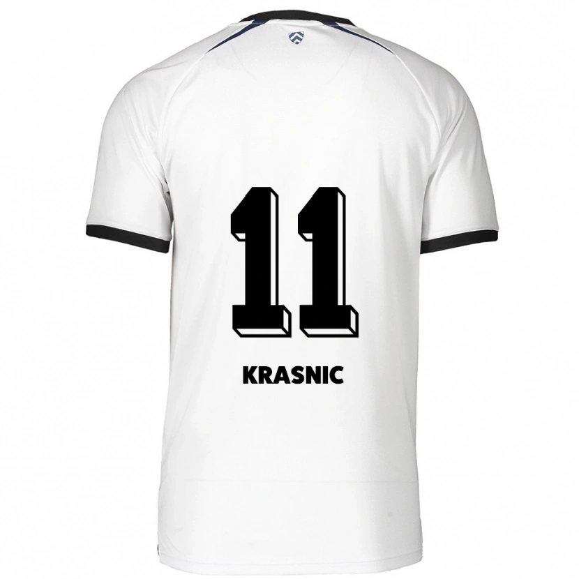 Danxen Mann Fabiano Krasnic #11 Hvit Svart Bortetrøye Drakt Trøye 2025/26 Skjorter T-Skjorte