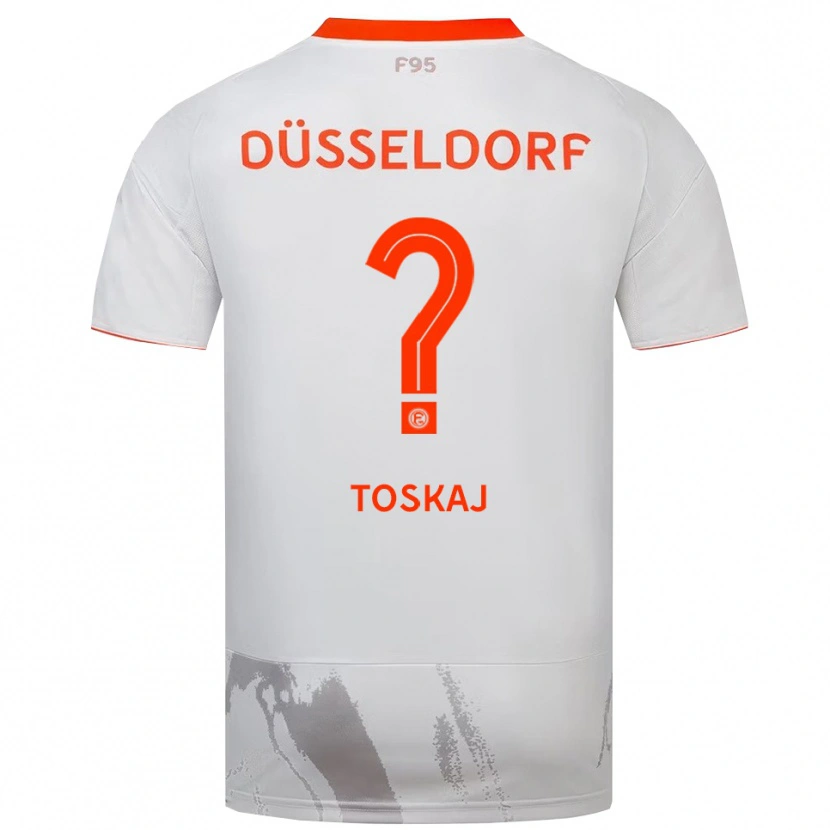 Danxen Mann Majlinda Toskaj #0 Hvit Oransje Bortetrøye Drakt Trøye 2025/26 Skjorter T-Skjorte