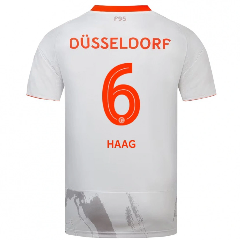 Danxen Mann Giovanni Haag #6 Hvit Oransje Bortetrøye Drakt Trøye 2025/26 Skjorter T-Skjorte