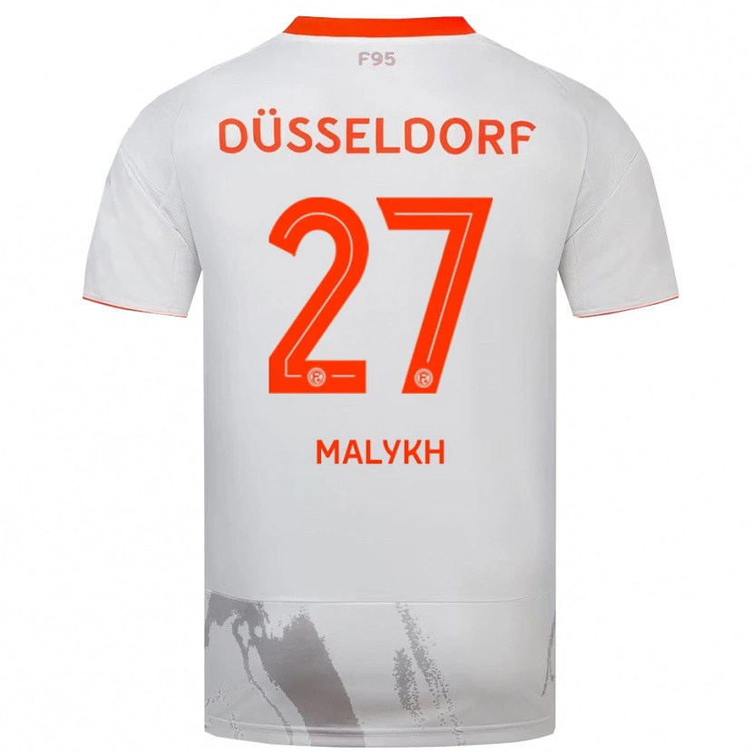 Danxen Mann Tymofiy Malykh #27 Hvit Oransje Bortetrøye Drakt Trøye 2025/26 Skjorter T-Skjorte