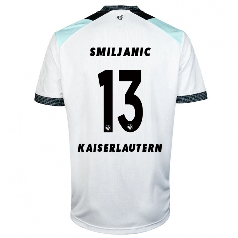 Danxen Mann Ivan Smiljanic #13 Hvit Svart Bortetrøye Drakt Trøye 2025/26 Skjorter T-Skjorte
