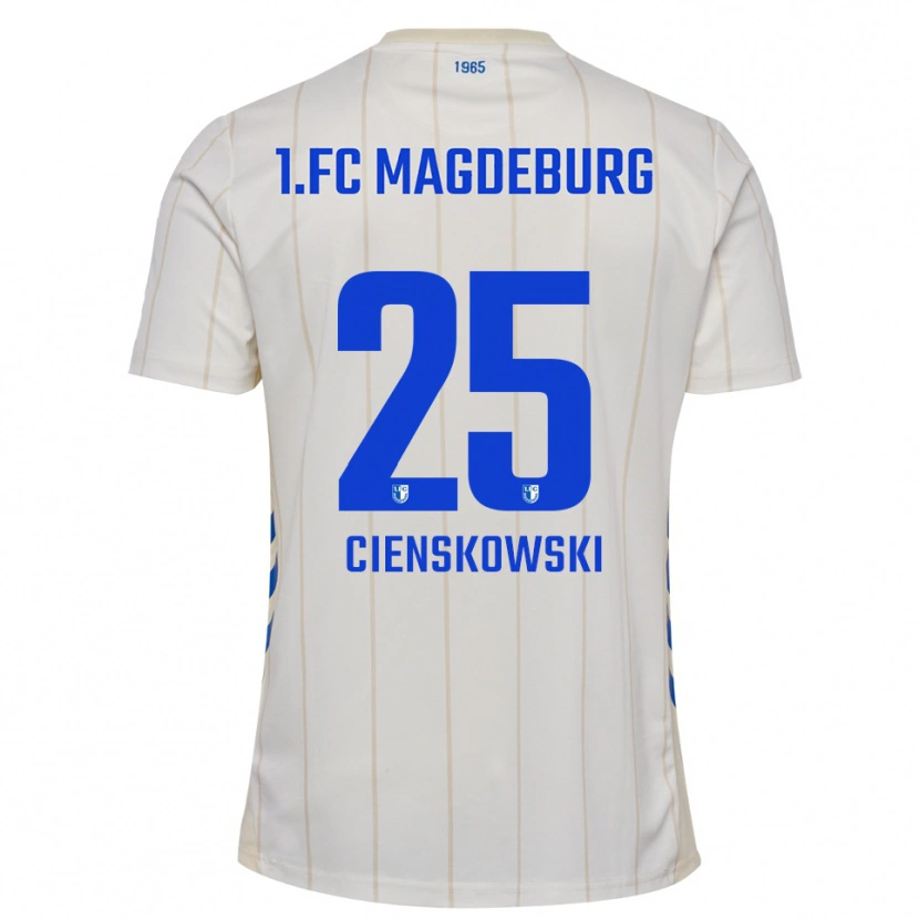 Danxen Mann Amy Cienskowski #25 Hvit Blå Bortetrøye Drakt Trøye 2025/26 Skjorter T-Skjorte