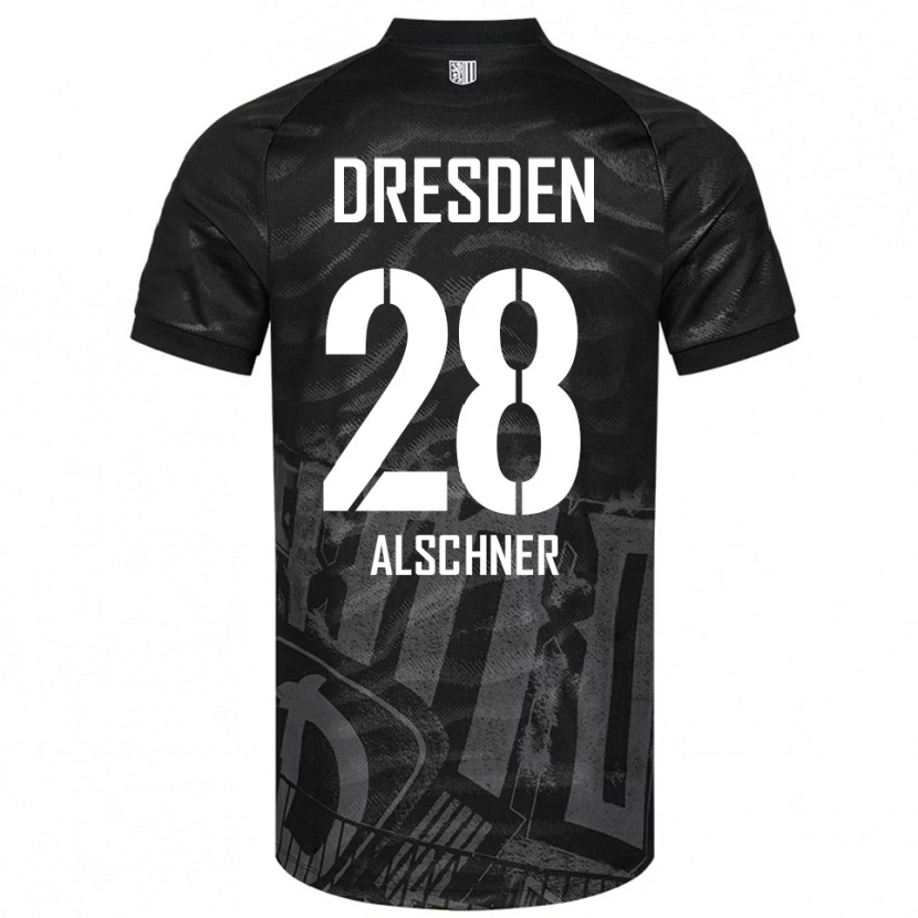 Danxen Mann Felix Alschner #28 Svart Grå Bortetrøye Drakt Trøye 2025/26 Skjorter T-Skjorte