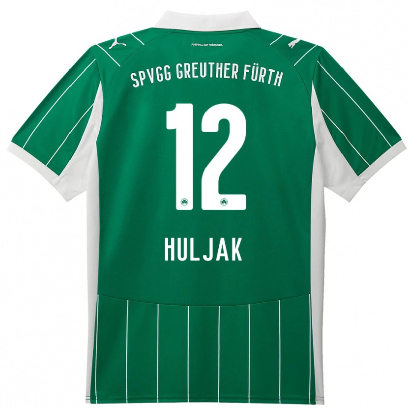 Danxen Mann Dominik Huljak #12 Grønn Hvit Bortetrøye Drakt Trøye 2025/26 Skjorter T-Skjorte