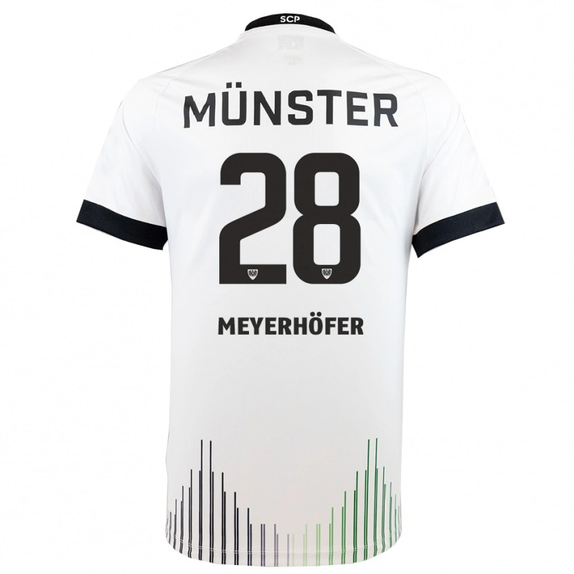 Danxen Mann Marco Meyerhöfer #28 Hvit Svart Bortetrøye Drakt Trøye 2025/26 Skjorter T-Skjorte