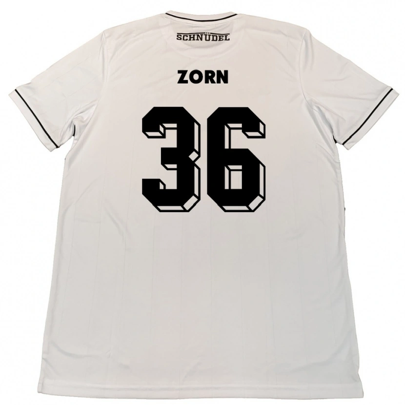 Danxen Mann Emil Zorn #36 Hvit Svart Bortetrøye Drakt Trøye 2025/26 Skjorter T-Skjorte