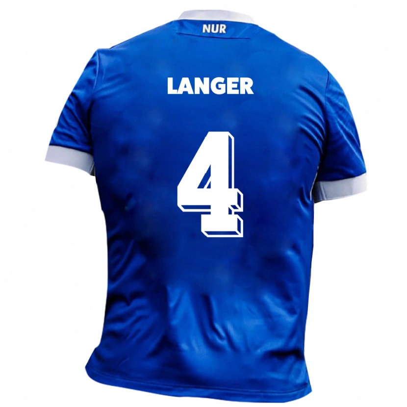 Danxen Mann Phillip Langer #4 Blå Hvit Bortetrøye Drakt Trøye 2025/26 Skjorter T-Skjorte