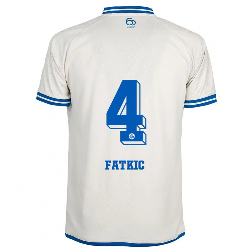 Danxen Mann Kenan Fatkic #4 Hvit Blå Bortetrøye Drakt Trøye 2025/26 Skjorter T-Skjorte