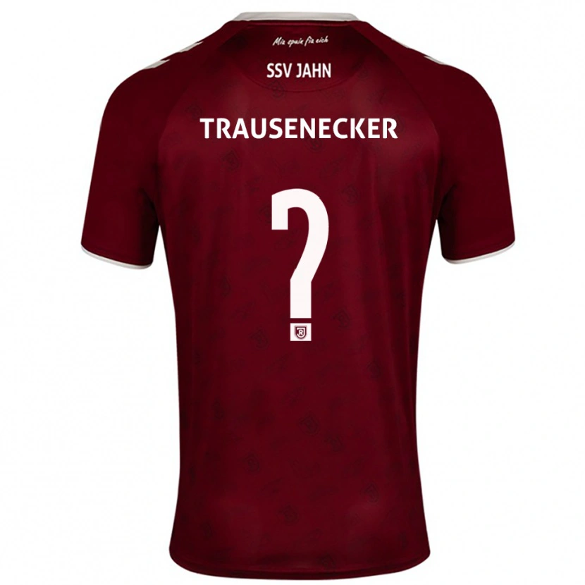 Danxen Mann Bastian Trausenecker #0 Burgunder Hvit Bortetrøye Drakt Trøye 2025/26 Skjorter T-Skjorte
