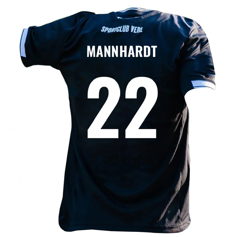 Danxen Mann Marco Mannhardt #22 Svart Hvit Bortetrøye Drakt Trøye 2025/26 Skjorter T-Skjorte