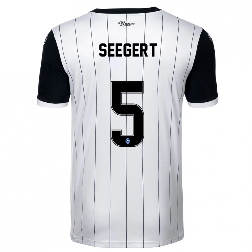 Danxen Mann Marcel Seegert #5 Hvit Svart Bortetrøye Drakt Trøye 2025/26 Skjorter T-Skjorte