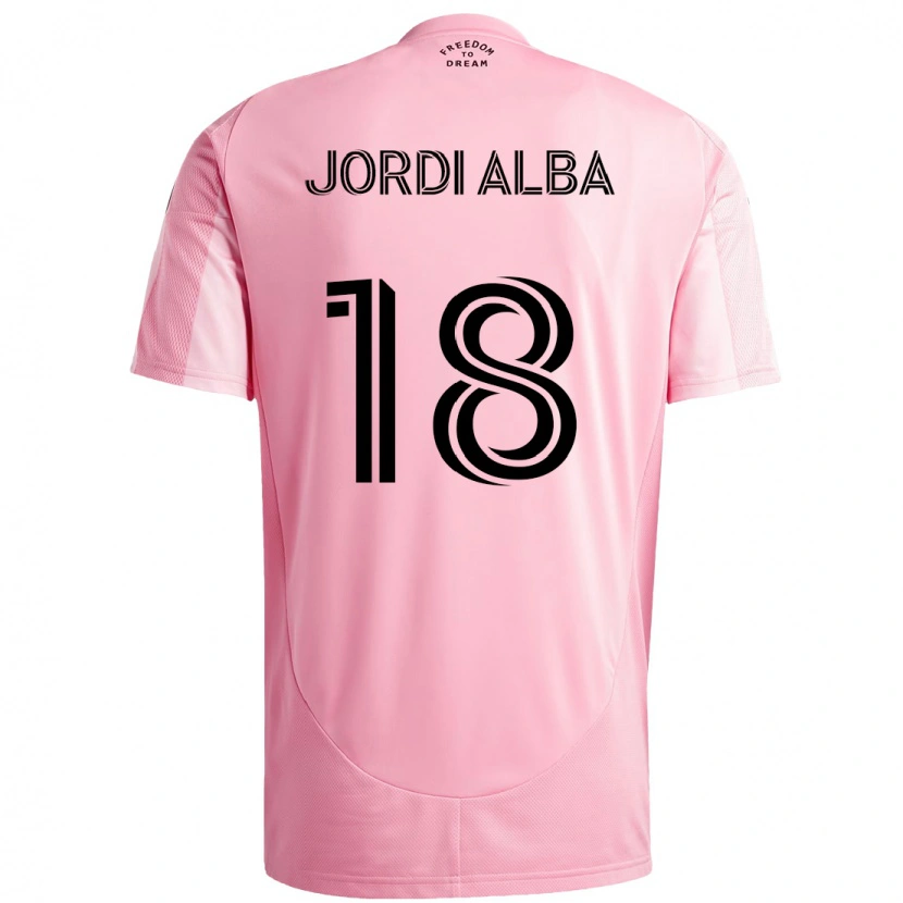 Danxen Barn Jordi Alba #18 Rosa Svart Hjemmetrøye Drakt Trøye 2025/26 Skjorter T-Skjorte
