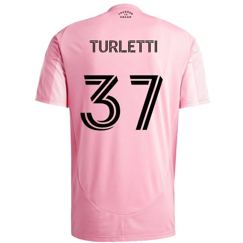 Danxen Barn Mateo Turletti #37 Rosa Svart Hjemmetrøye Drakt Trøye 2025/26 Skjorter T-Skjorte
