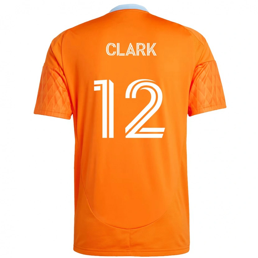 Danxen Barn Steve Clark #12 Oransje Hvit Hjemmetrøye Drakt Trøye 2025/26 Skjorter T-Skjorte