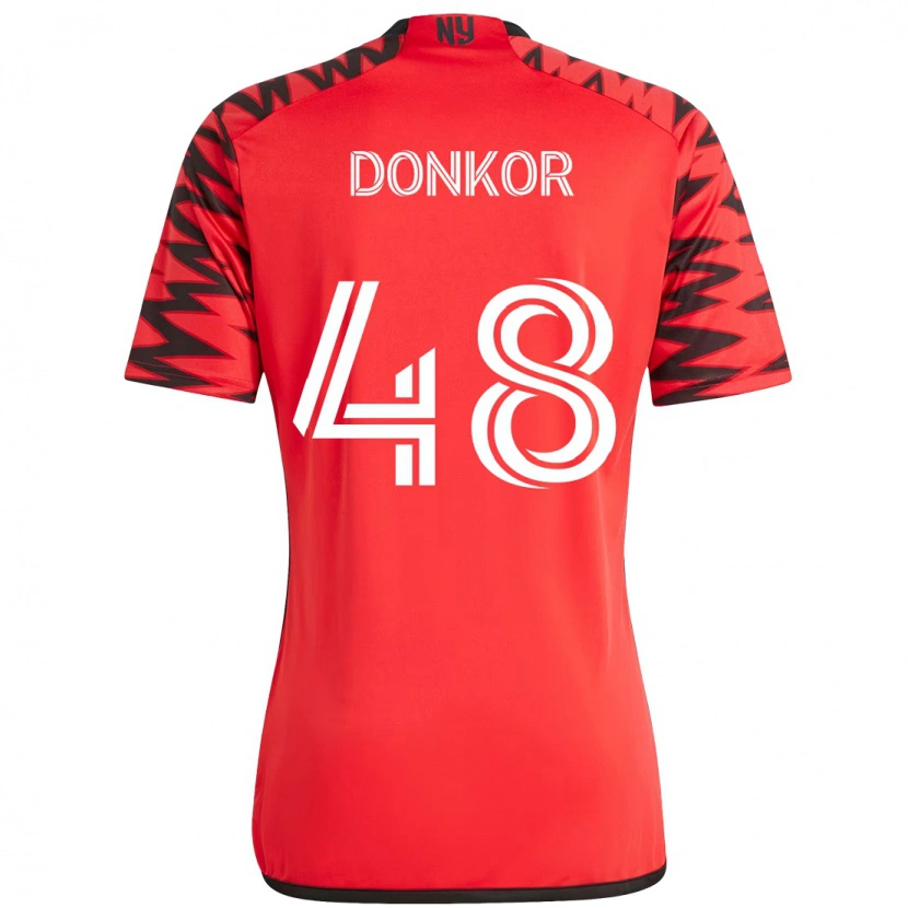Danxen Barn Ronald Donkor #48 Rød Svart Hjemmetrøye Drakt Trøye 2025/26 Skjorter T-Skjorte