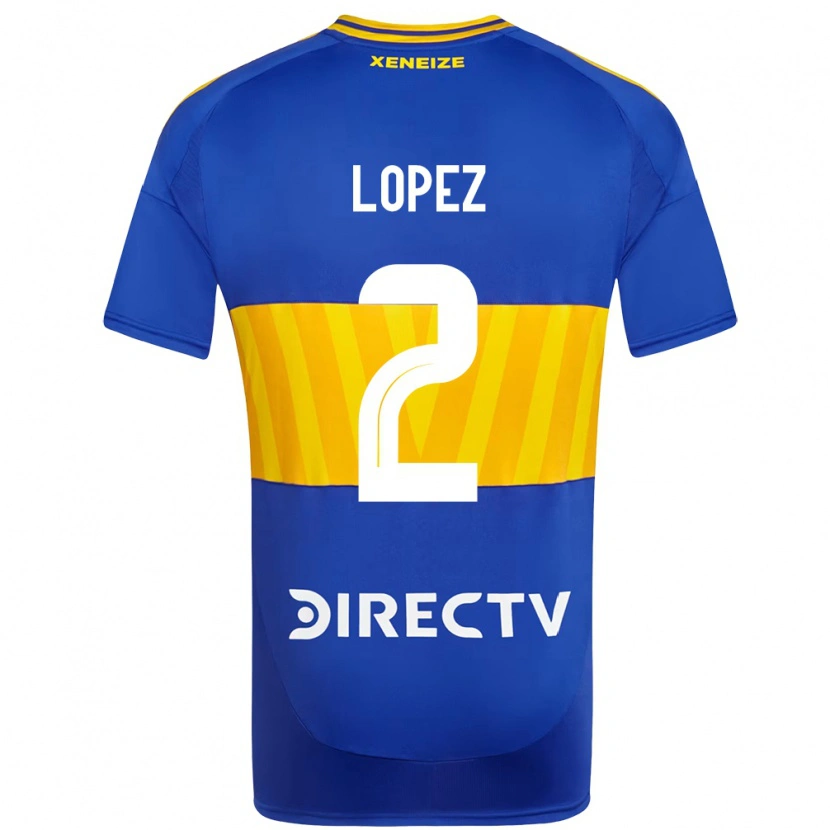 Danxen Barn Lisandro Lopez #2 Kongeblå Gul Hjemmetrøye Drakt Trøye 2025/26 Skjorter T-Skjorte