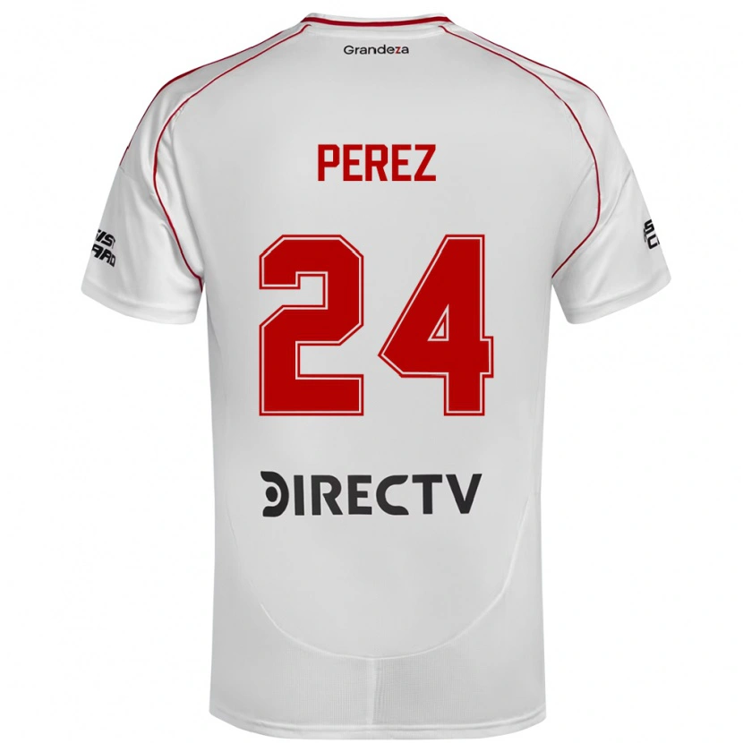 Danxen Barn Enzo Pérez #24 Hvit Rød Hjemmetrøye Drakt Trøye 2025/26 Skjorter T-Skjorte