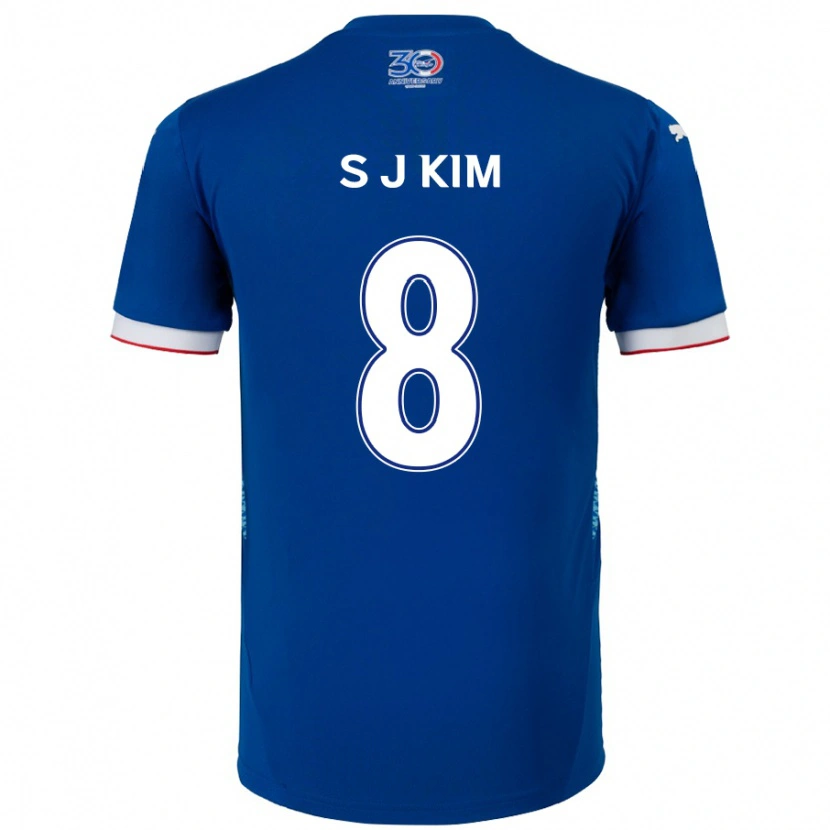 Danxen Barn Ji-Sung Kim #8 Kongeblå Hvit Hjemmetrøye Drakt Trøye 2025/26 Skjorter T-Skjorte