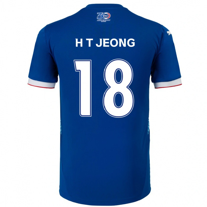 Danxen Barn Tae-Hwan Jeong #18 Kongeblå Hvit Hjemmetrøye Drakt Trøye 2025/26 Skjorter T-Skjorte