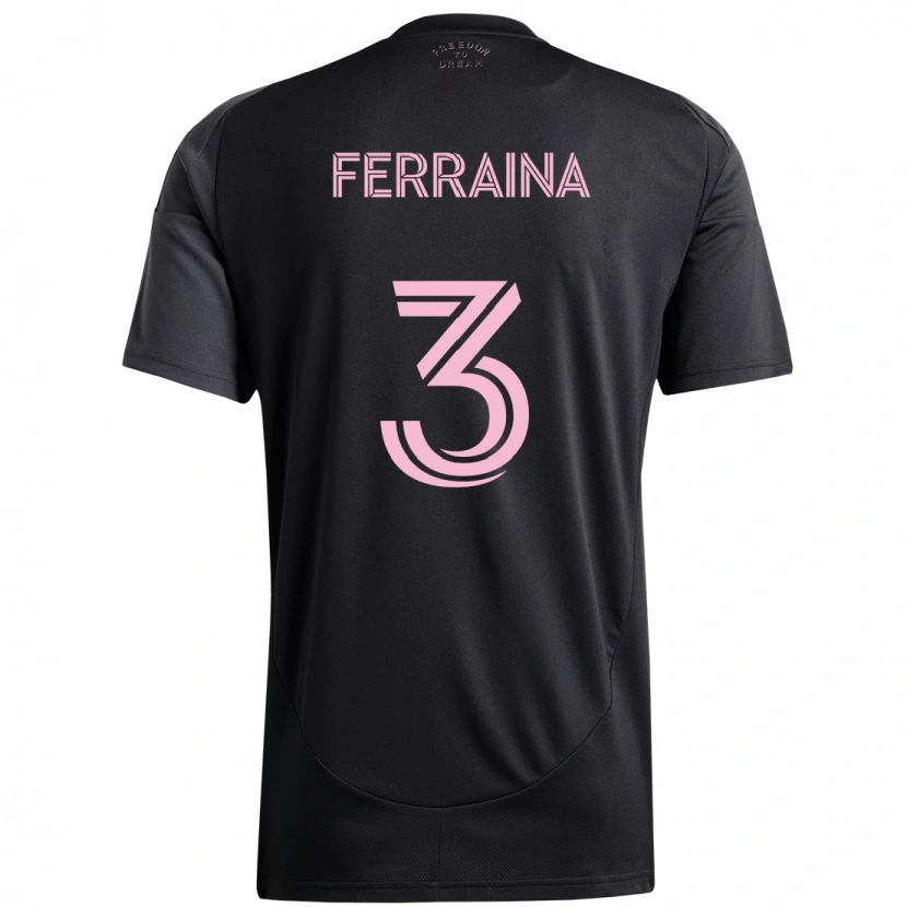 Danxen Barn Giovanni Ferraina #3 Svart Rosa Bortetrøye Drakt Trøye 2025/26 Skjorter T-Skjorte