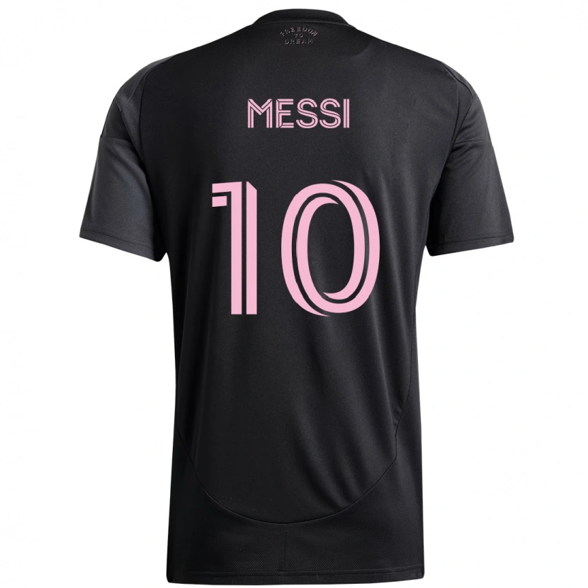 Danxen Barn Lionel Messi #10 Svart Rosa Bortetrøye Drakt Trøye 2025/26 Skjorter T-Skjorte