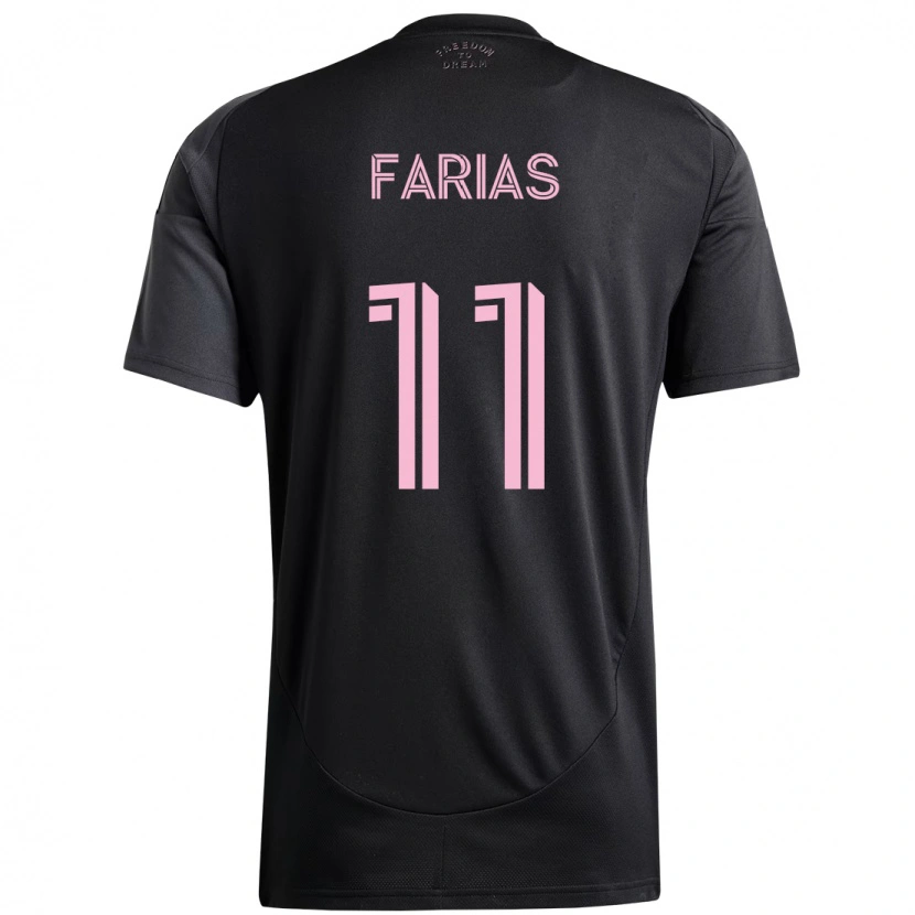 Danxen Barn Facundo Farías #11 Svart Rosa Bortetrøye Drakt Trøye 2025/26 Skjorter T-Skjorte