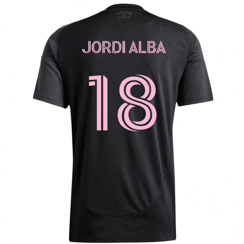Danxen Barn Jordi Alba #18 Svart Rosa Bortetrøye Drakt Trøye 2025/26 Skjorter T-Skjorte