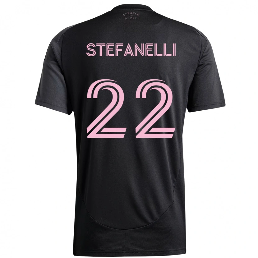 Danxen Barn Nicolás Stefanelli #22 Svart Rosa Bortetrøye Drakt Trøye 2025/26 Skjorter T-Skjorte
