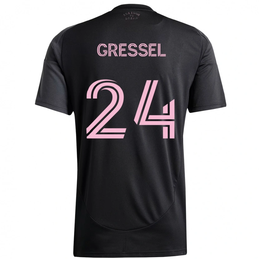Danxen Barn Julian Gressel #24 Svart Rosa Bortetrøye Drakt Trøye 2025/26 Skjorter T-Skjorte