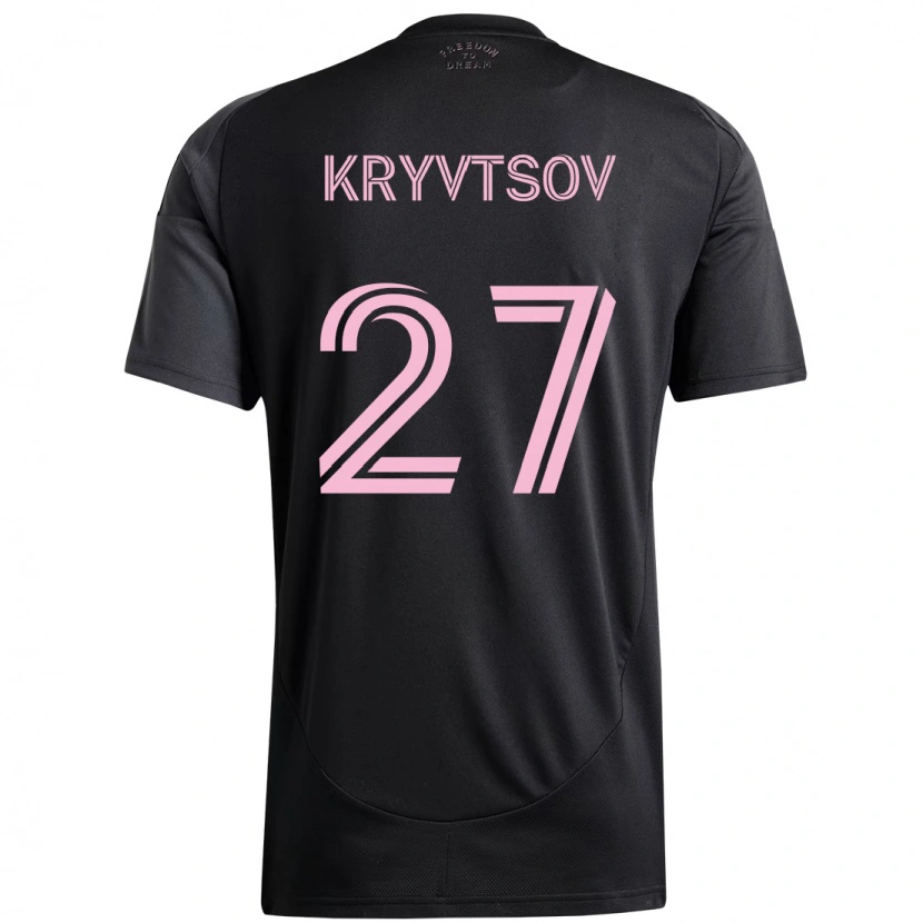 Danxen Barn Sergiy Kryvtsov #27 Svart Rosa Bortetrøye Drakt Trøye 2025/26 Skjorter T-Skjorte