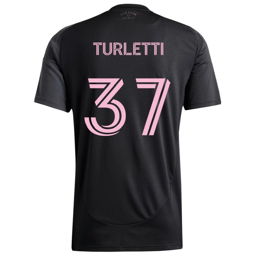 Danxen Barn Mateo Turletti #37 Svart Rosa Bortetrøye Drakt Trøye 2025/26 Skjorter T-Skjorte