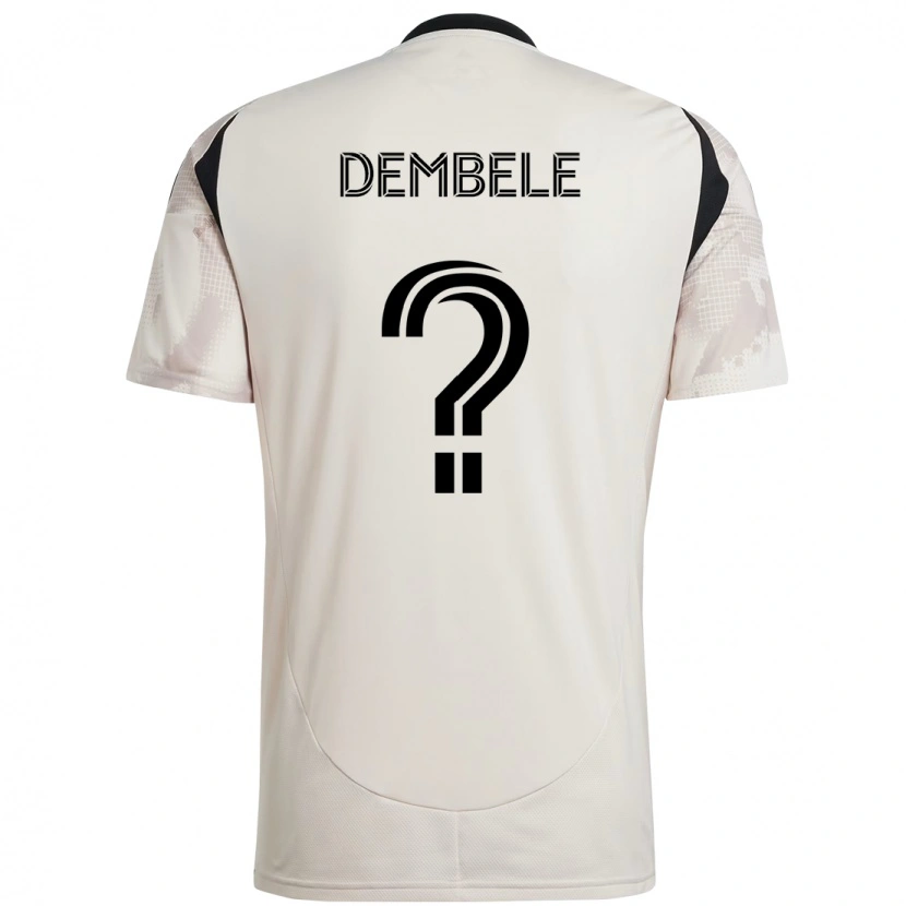 Danxen Barn Malick Dembele #0 Beige Svart Bortetrøye Drakt Trøye 2025/26 Skjorter T-Skjorte