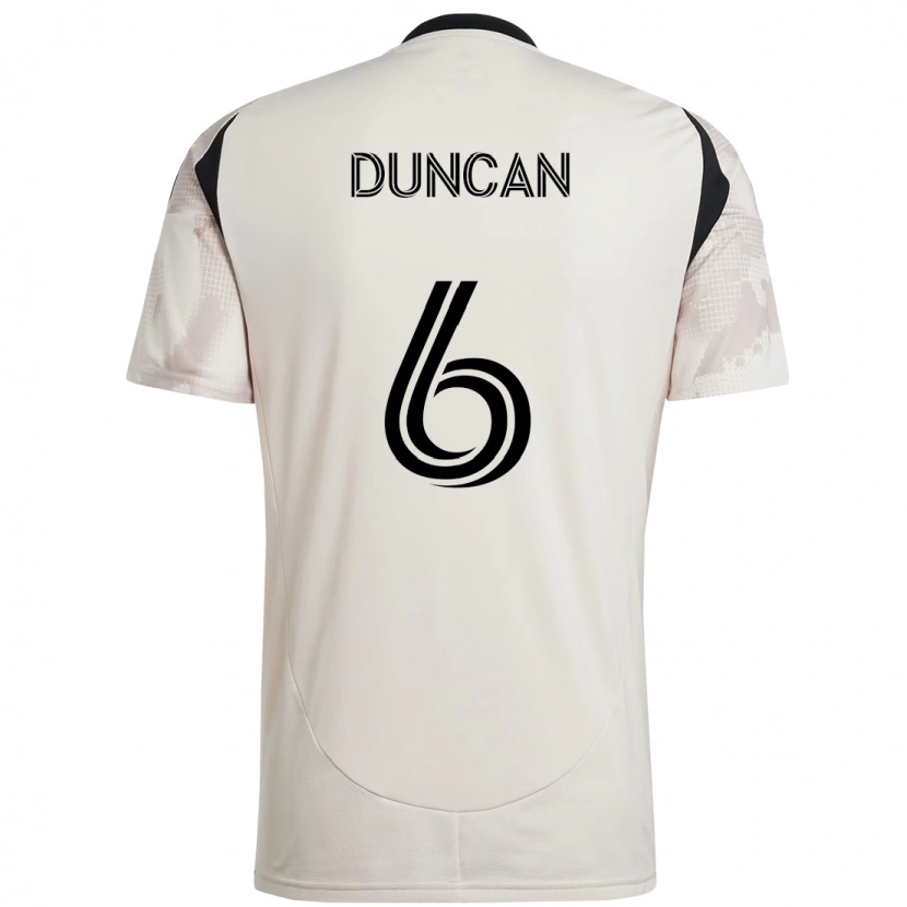 Danxen Barn Kyle Duncan #6 Beige Svart Bortetrøye Drakt Trøye 2025/26 Skjorter T-Skjorte