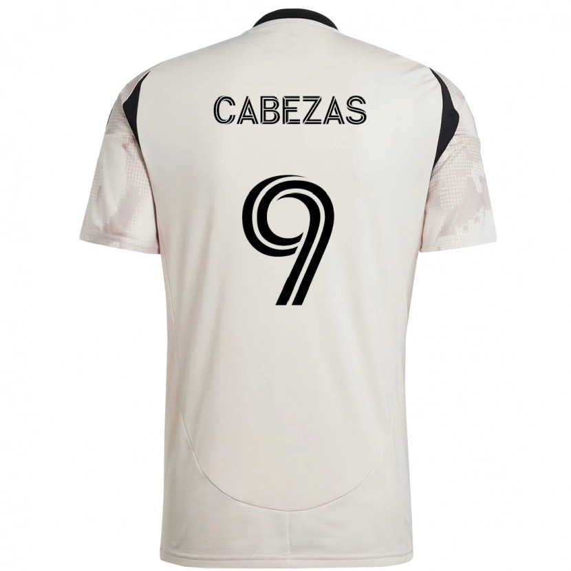 Danxen Barn Jorge Cabezas #9 Beige Svart Bortetrøye Drakt Trøye 2025/26 Skjorter T-Skjorte