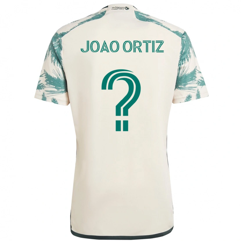 Danxen Barn Joao Ortiz #0 Beige Grønn Bortetrøye Drakt Trøye 2025/26 Skjorter T-Skjorte
