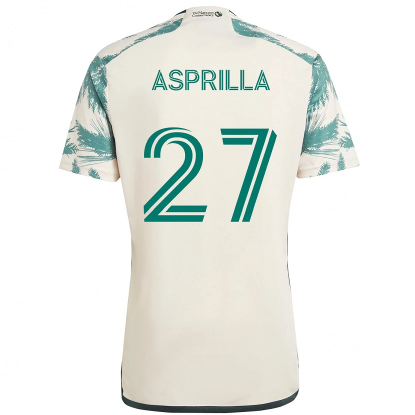Danxen Barn Dairon Asprilla #27 Beige Grønn Bortetrøye Drakt Trøye 2025/26 Skjorter T-Skjorte