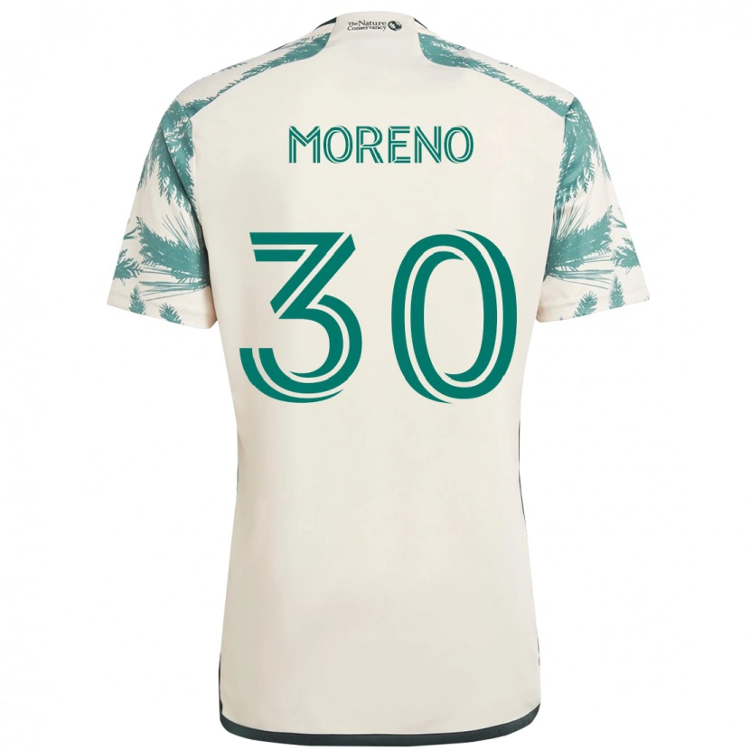 Danxen Barn Santiago Moreno #30 Beige Grønn Bortetrøye Drakt Trøye 2025/26 Skjorter T-Skjorte