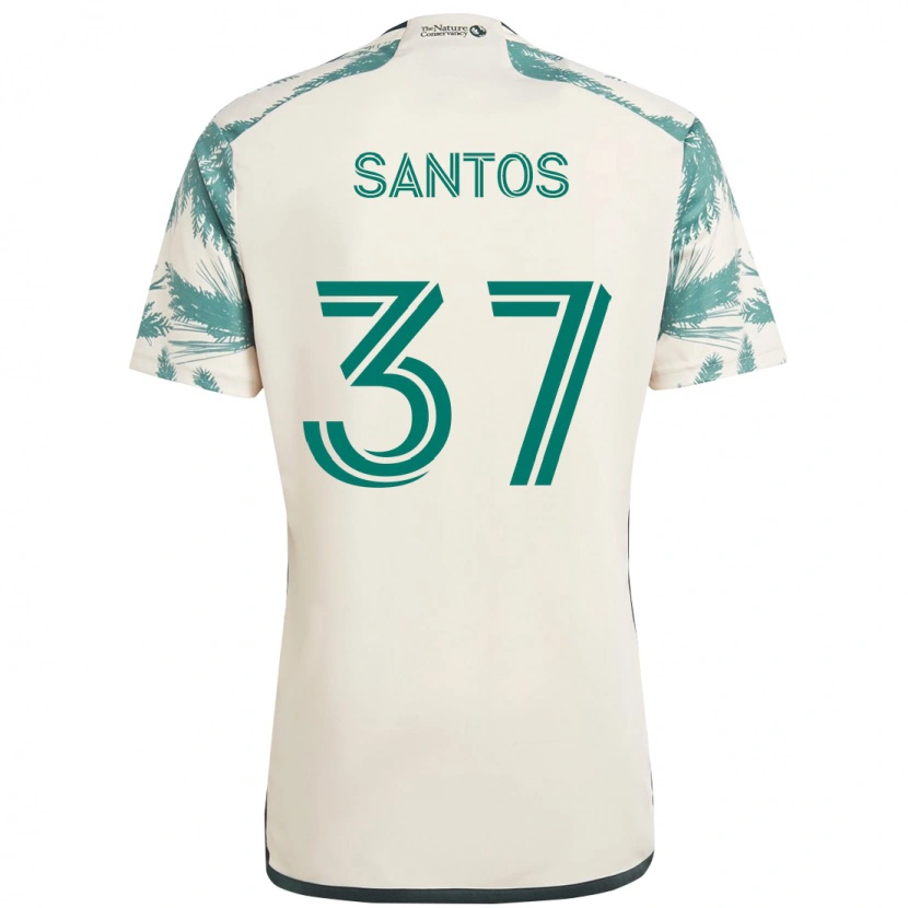 Danxen Barn Noah Santos #37 Beige Grønn Bortetrøye Drakt Trøye 2025/26 Skjorter T-Skjorte