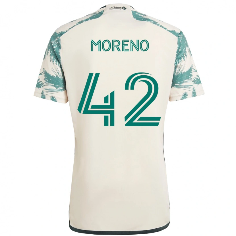 Danxen Barn Alexis Moreno #42 Beige Grønn Bortetrøye Drakt Trøye 2025/26 Skjorter T-Skjorte