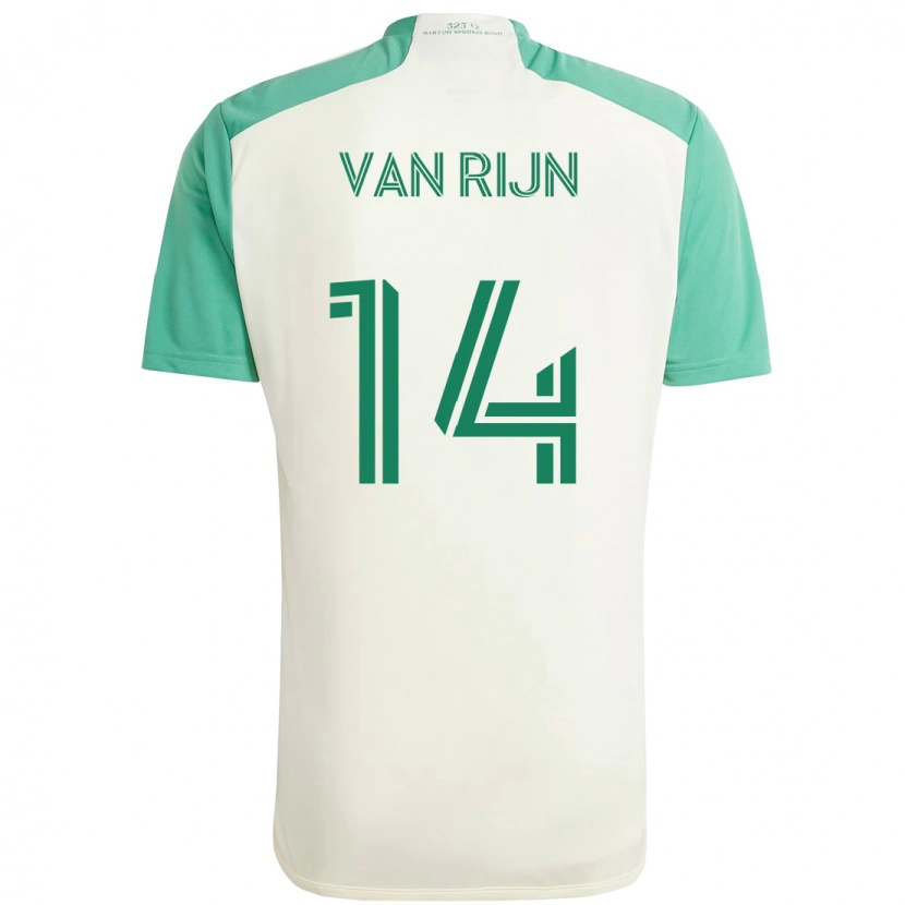 Danxen Barn Nico Van Rijn #14 Hvit Grønn Bortetrøye Drakt Trøye 2025/26 Skjorter T-Skjorte