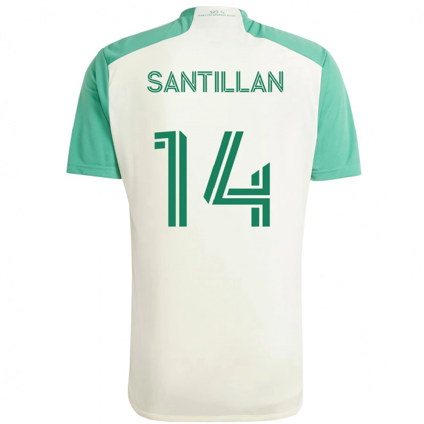 Danxen Barn Jonathan Santillan #14 Hvit Grønn Bortetrøye Drakt Trøye 2025/26 Skjorter T-Skjorte