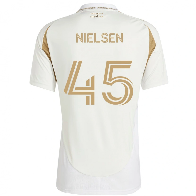 Danxen Barn Kenny Nielsen #45 Hvit Brun Bortetrøye Drakt Trøye 2025/26 Skjorter T-Skjorte