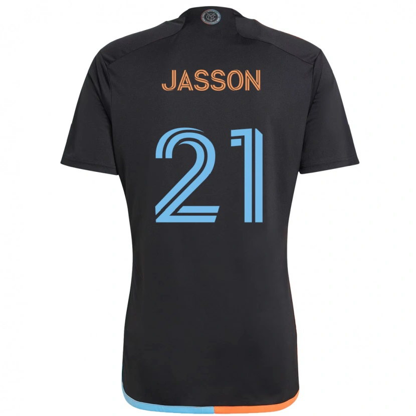 Danxen Barn Andres Jasson #21 Svart Blå Oransje Bortetrøye Drakt Trøye 2025/26 Skjorter T-Skjorte