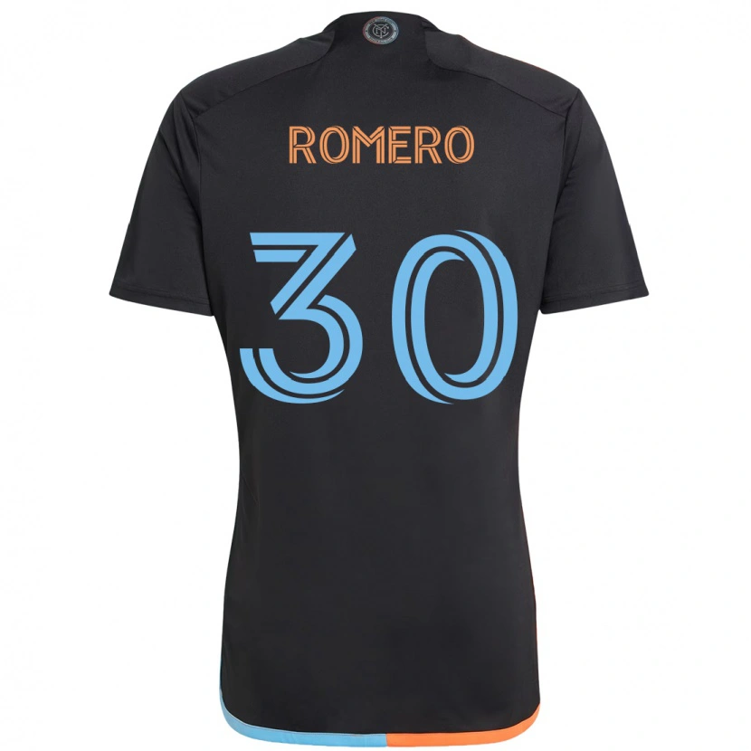 Danxen Barn Tomás Romero #30 Svart Blå Oransje Bortetrøye Drakt Trøye 2025/26 Skjorter T-Skjorte