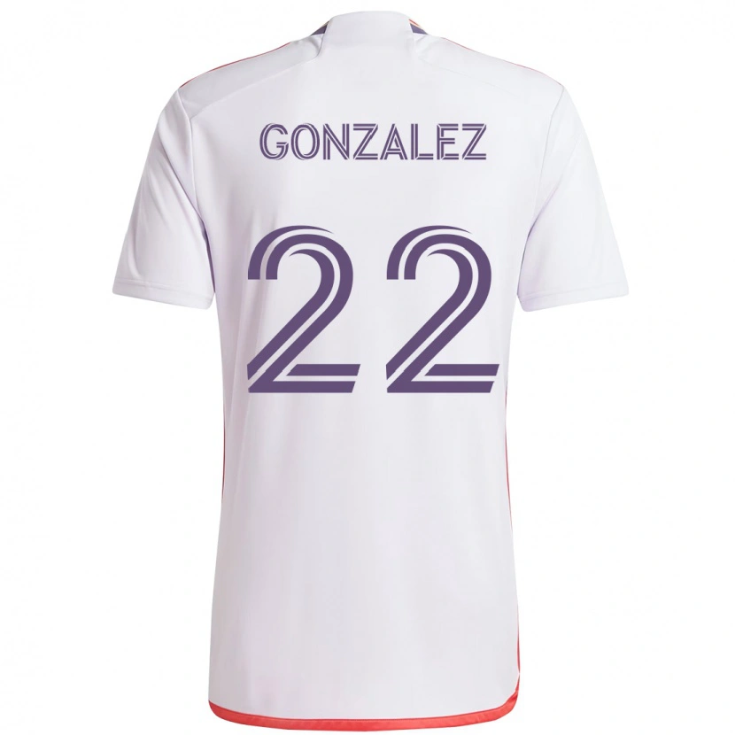 Danxen Barn Gastón González #22 Hvit Lilla Bortetrøye Drakt Trøye 2025/26 Skjorter T-Skjorte